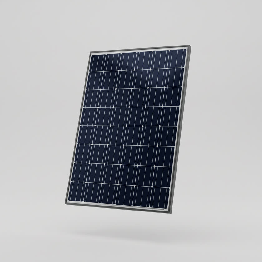 Module solaire monocristallin Larks Solar, vue de trois quarts